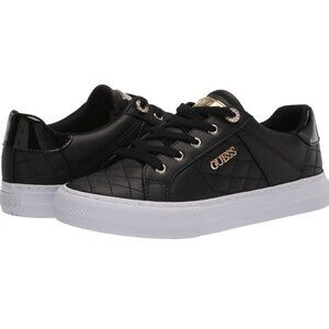 GUESS Women's Loven Sneaker - Quilted Black Faux Leather Sz. 8 NEW